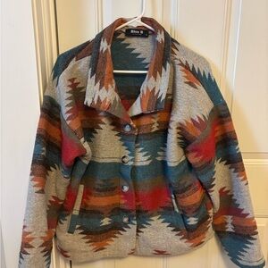 Blue B Women's Multicolor Patterned Jacket